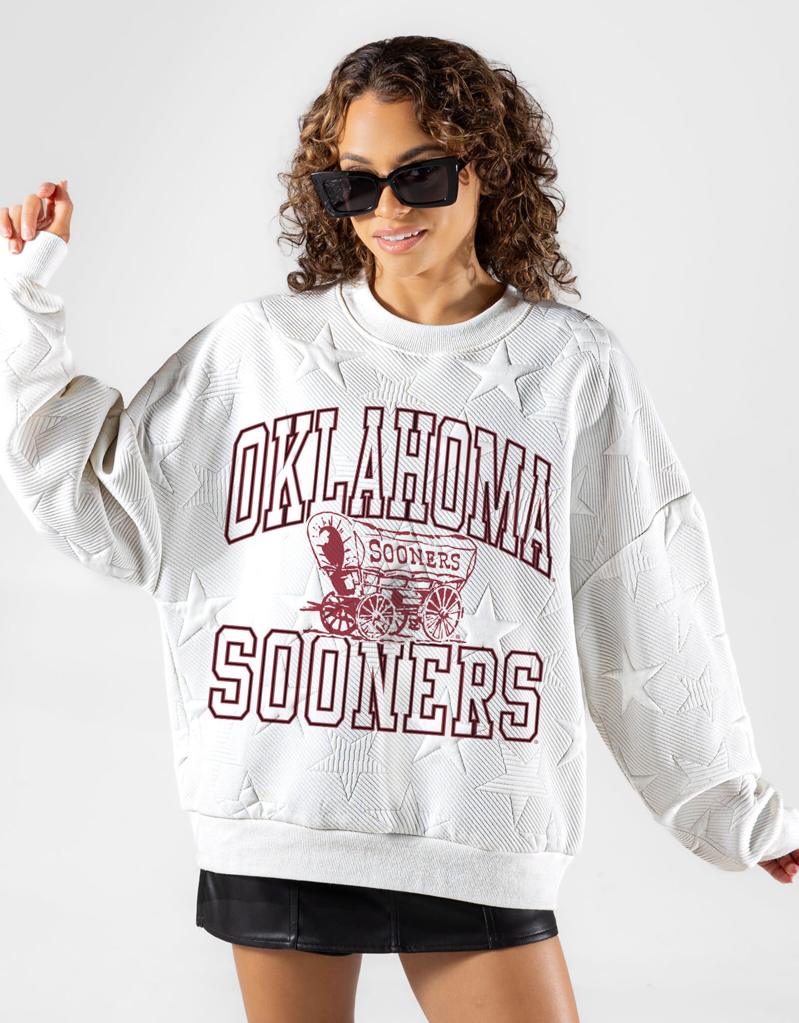 Gameday Couture Women's Embossed Stars Crewneck Sweatshirt