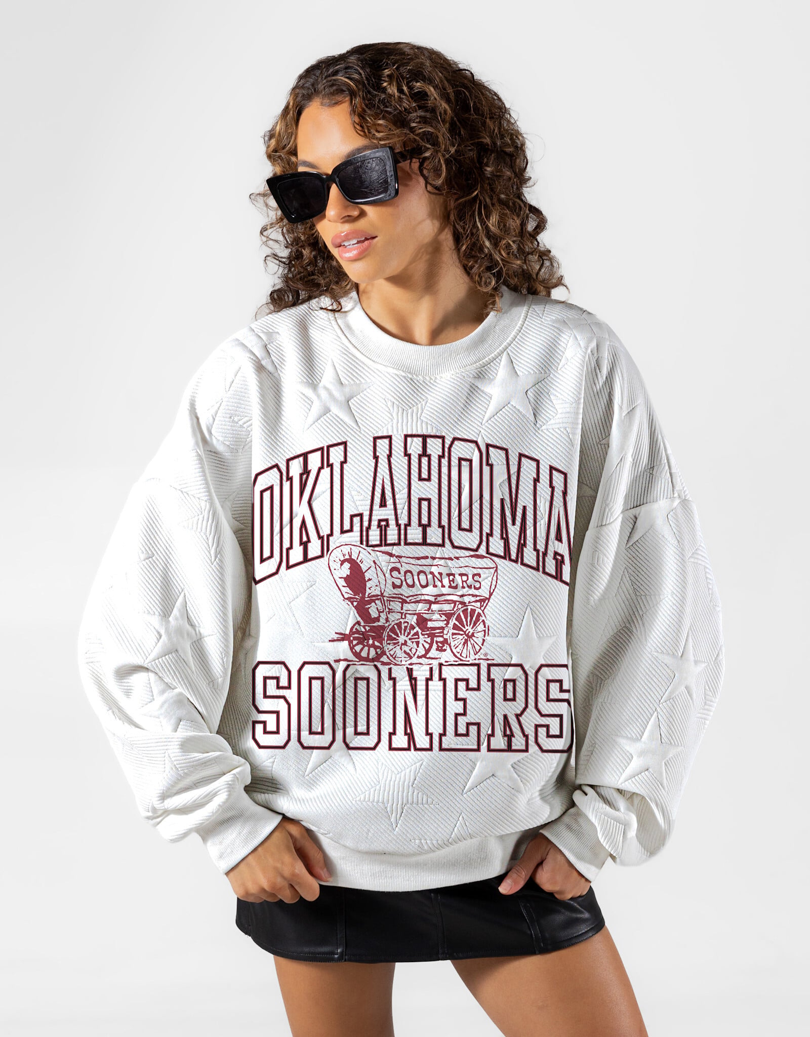 Gameday Couture Women's Embossed Stars Crewneck Sweatshirt