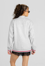 Gameday Couture Women's Oklahoma Contrast Striped Mock-neck Pullover