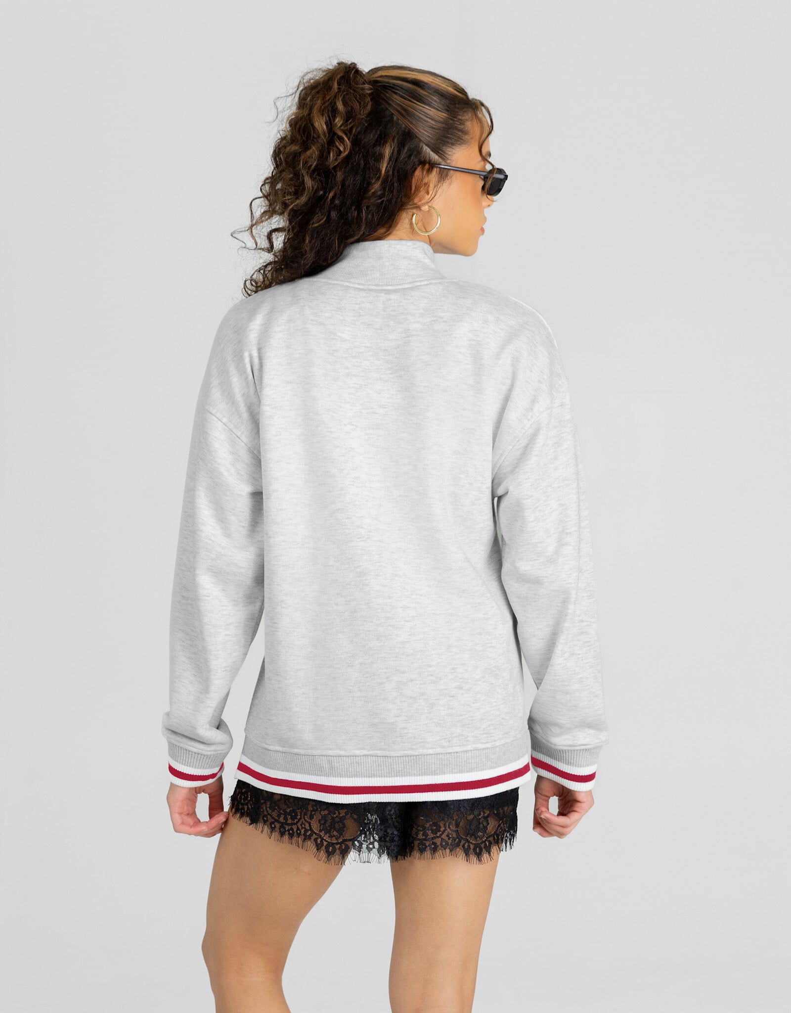Gameday Couture Women's Oklahoma Contrast Striped Mock-neck Pullover
