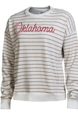 Gear For Sports Women's Oklahoma Cream Striped Crew