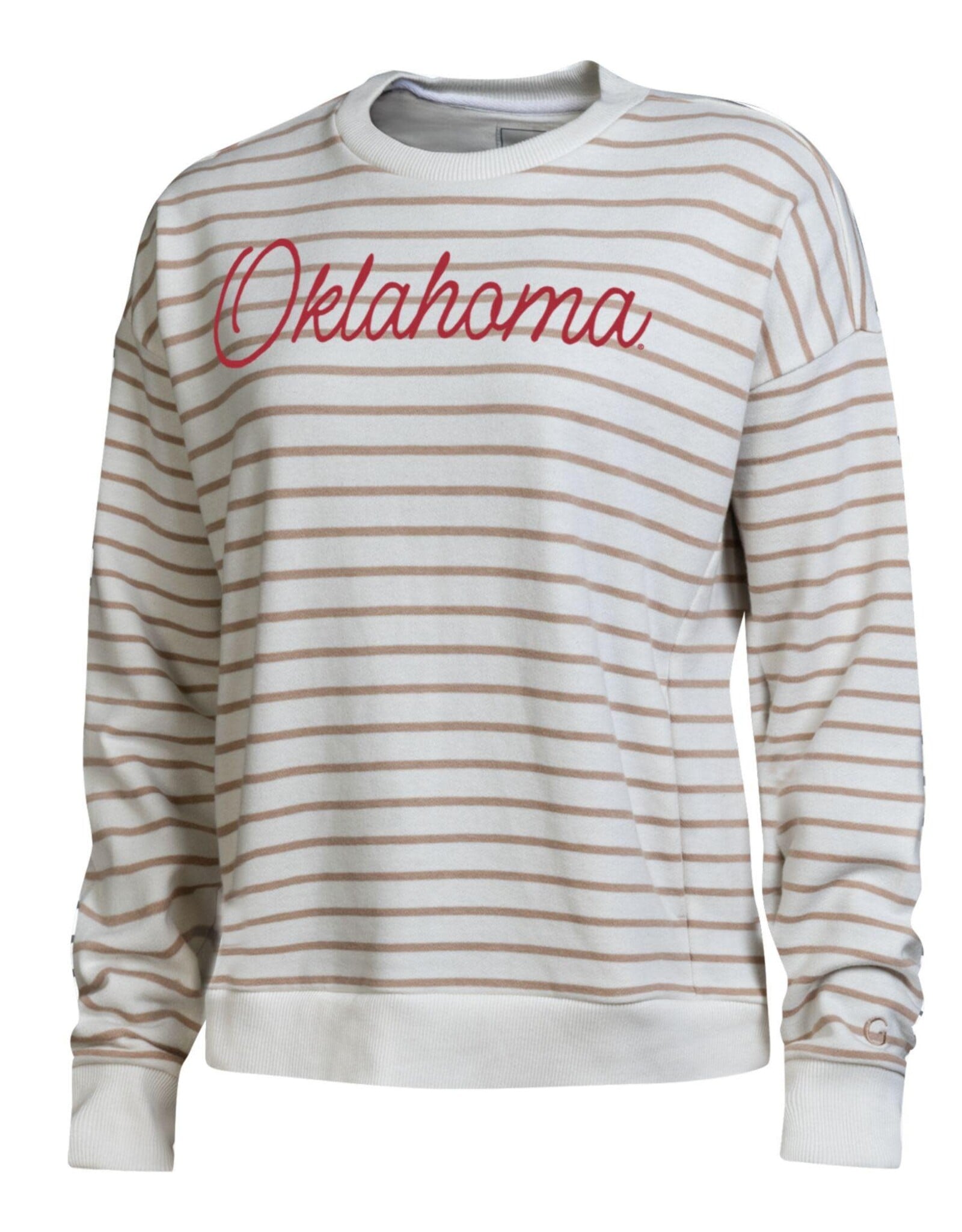 Gear For Sports Women's Oklahoma Cream Striped Crew