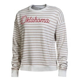 Gear For Sports Women's Oklahoma Cream Striped Crew