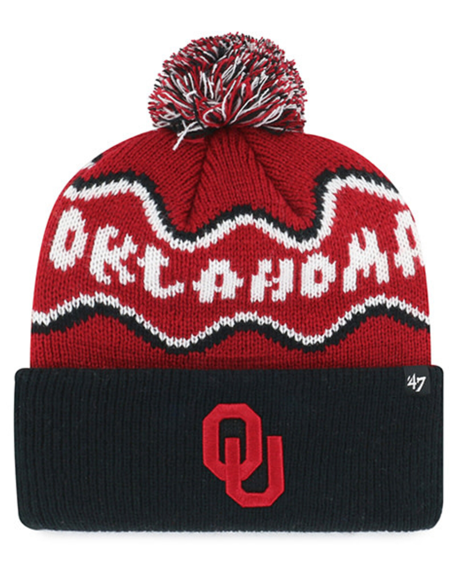 '47 Brand Oklahoma Sooners Cayenne Youth Squiggle Script 47' Cuff Knit