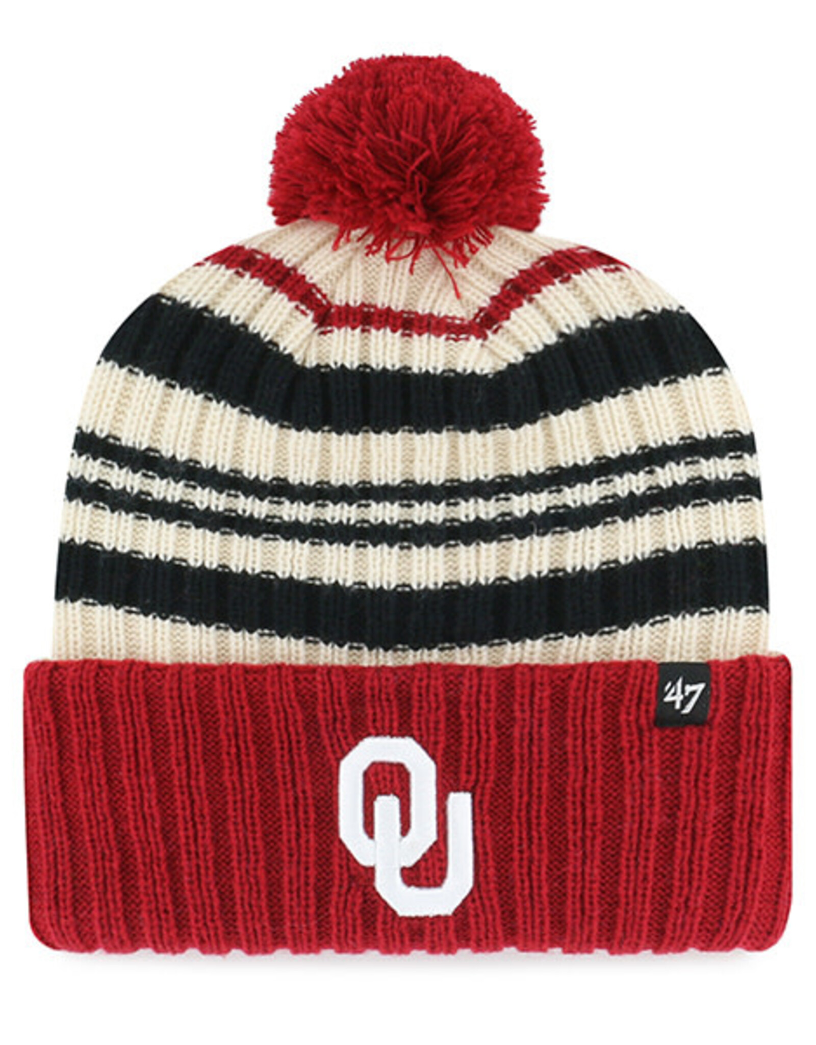 '47 Brand Oklahoma Sooners Natural Snow Fort 47' Knit Cuff Youth w/ Pom