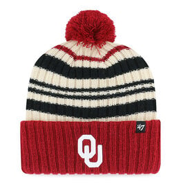 '47 Brand Oklahoma Sooners Natural Snow Fort 47' Knit Cuff Youth w/ Pom