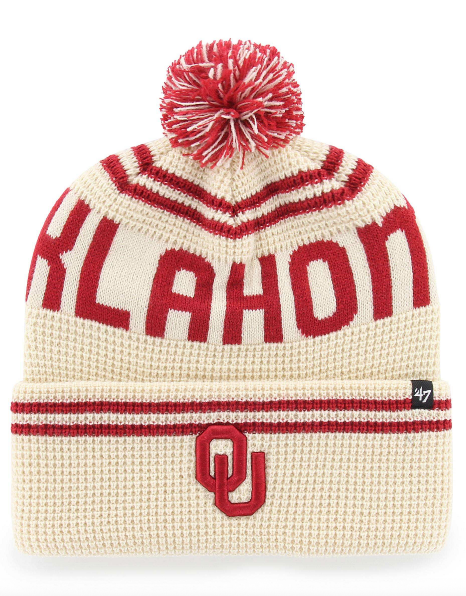 '47 Brand Oklahoma Sooners Natural Quattrle '47 Cuff Knit w/ Pom