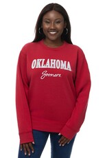 ZooZatz Women's Crimson Embroidered Oklahoma Sooners Crew