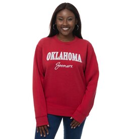 ZooZatz Women's Crimson Embroidered Oklahoma Sooners Crew