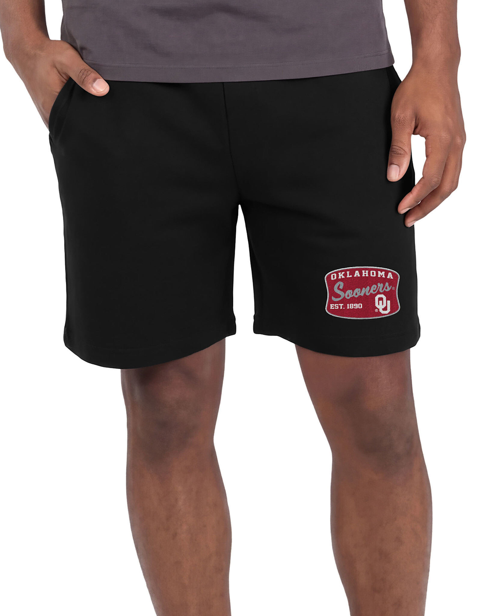 Concepts Sports Mens Fleece Black Patch Shorts