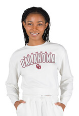 Concepts Sports Ladies White Oklahoma L/S Knit Crop Top