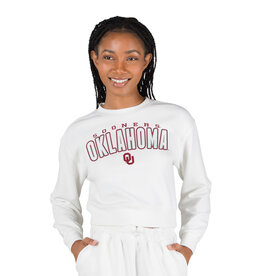 Concepts Sports Ladies White Oklahoma L/S Knit Crop Top