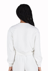 Concepts Sports Ladies White Oklahoma L/S Knit Crop Top