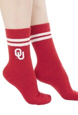 ZooZatz Women's Crimson & White OU Fluffy Socks