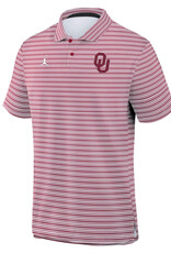 Jordan Road Ahead OU Crimson/White Striped Polo
