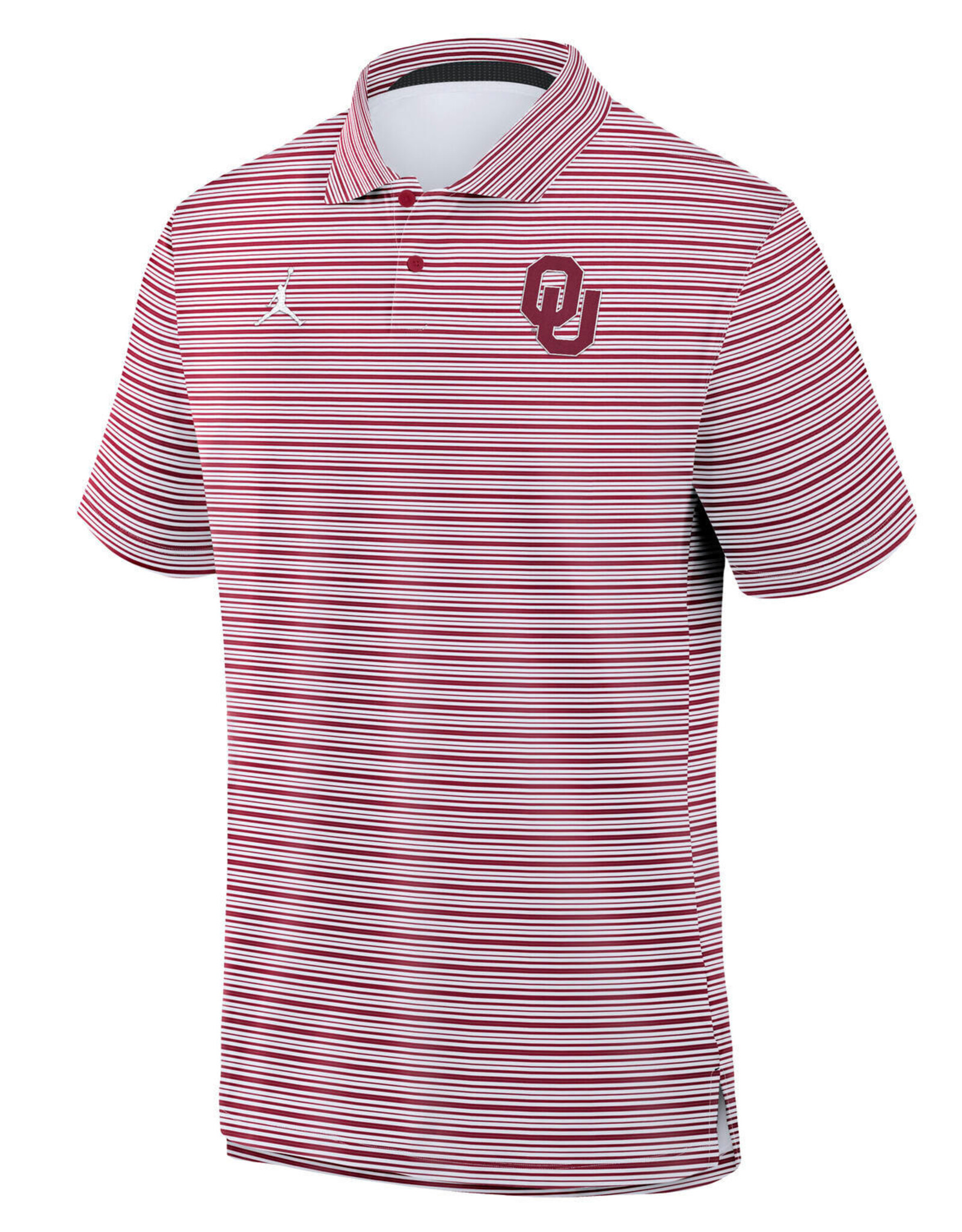 Jordan Road Ahead OU Crimson/White Striped Polo