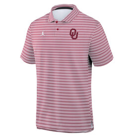 Jordan Road Ahead OU Crimson/White Striped Polo