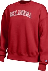 Champion Women's Crimson Gingham Oklahoma Crew