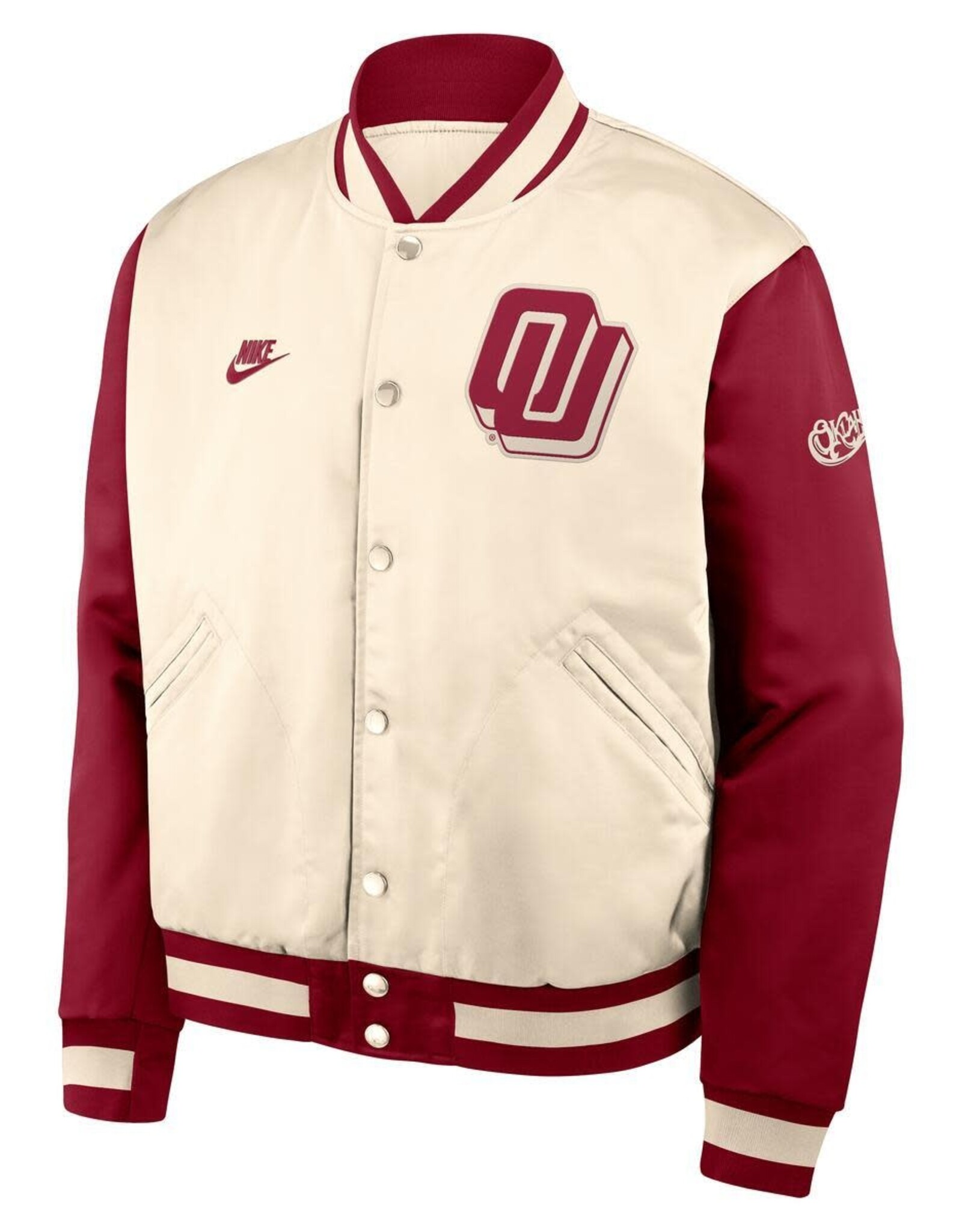 Nike Men's Nike OU Crimson & Cream Legacy Bomber Jacket
