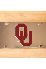 Craftique Craftique OU Crimson/Silver Mirrored License Plate