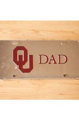 Craftique Craftique OU Dad Crimson/Silver Mirrored License Plate