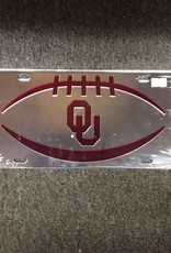 Craftique Craftique OU Football Icon Crimson/Silver Mirrored License Plate