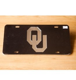 Craftique Craftique OU Silver/Black Mirrored License Plate