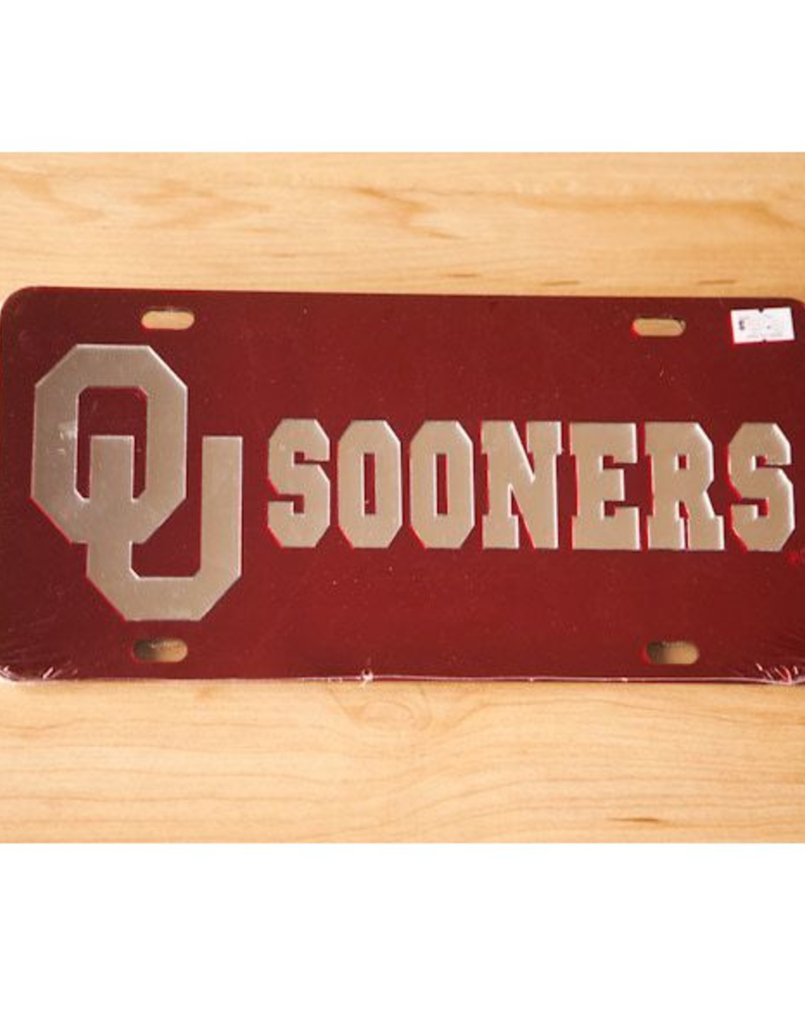 Craftique Craftique OU Sooners Silver/Crimson License Plate