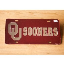 Craftique Craftique OU Sooners Silver/Crimson License Plate