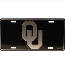 Jenkins OU Silver/Black Tin License Plate