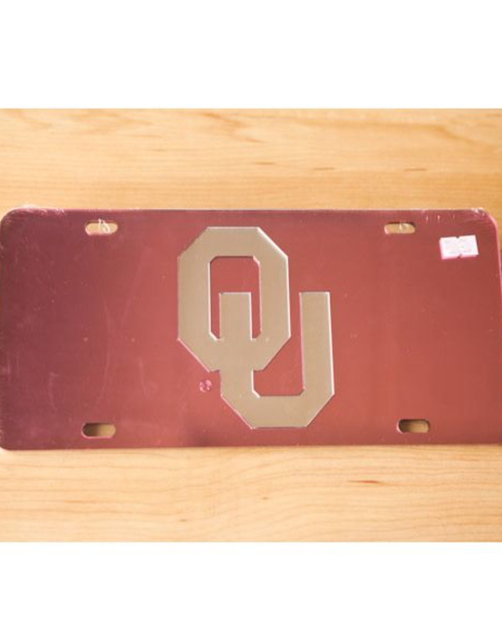 Craftique OU Silver/Pink Mirrored License Plate