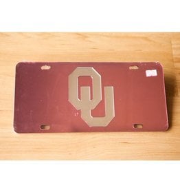 Craftique OU Silver/Pink Mirrored License Plate