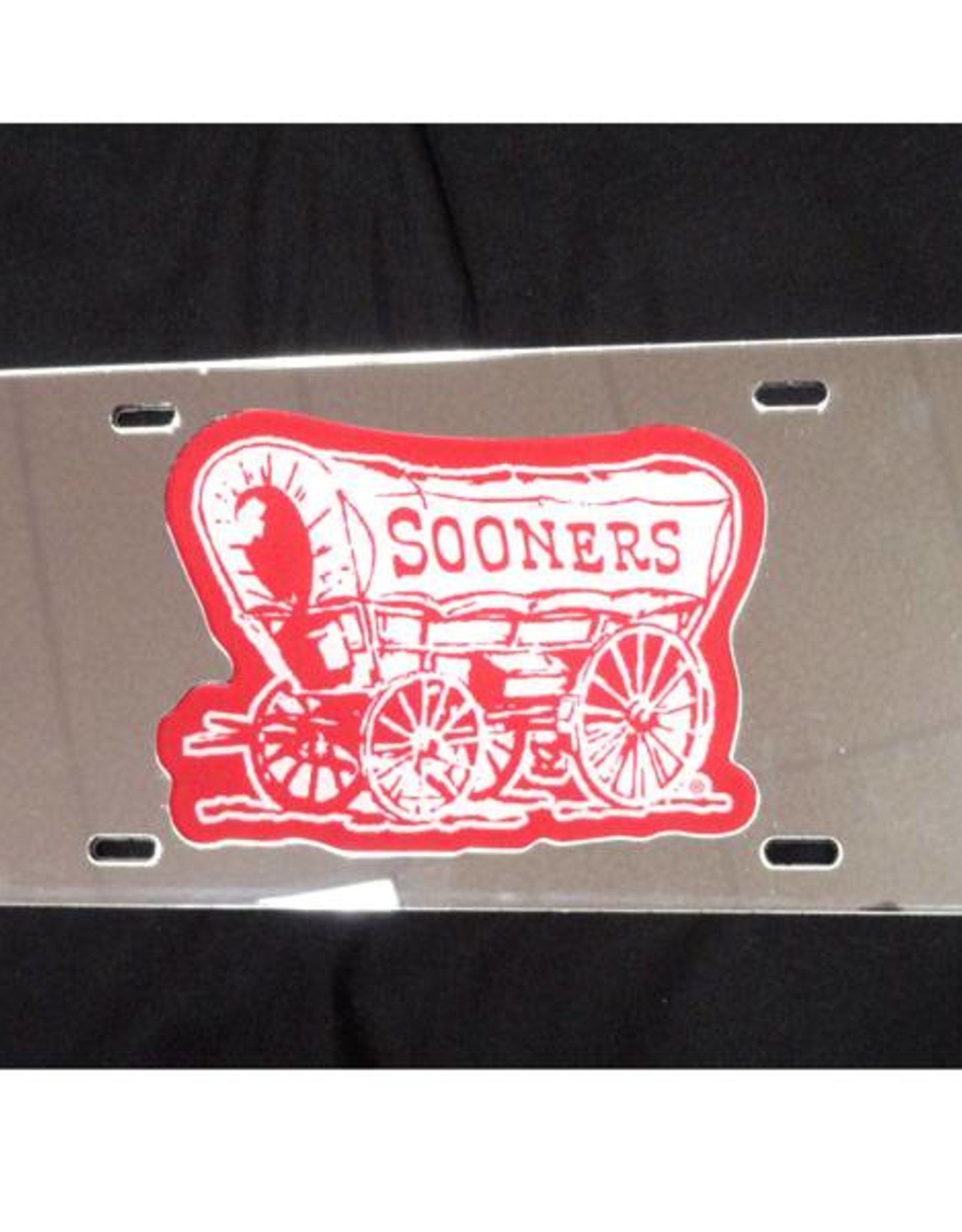 WinCraft Schooner White/Crimson/Silver Mirrored License Plate