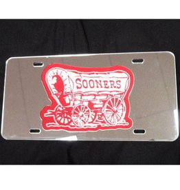 WinCraft Schooner White/Crimson/Silver Mirrored License Plate