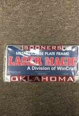 Laser Magic Sooners/Oklahoma Mirrored Silver/Crimson License Frame