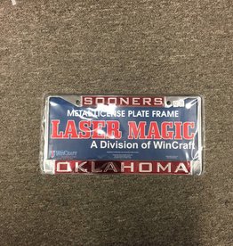 Laser Magic Sooners/Oklahoma Mirrored Silver/Crimson License Frame