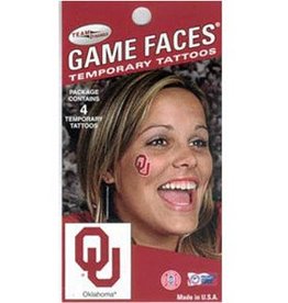 Game Face Game Faces Temporary Tattoo OU Peel & Stick