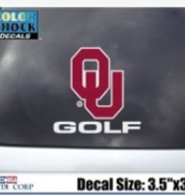 Color Shock OU Golf Auto Decal 3.5"X5"