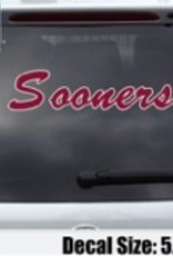 Color Shock OU Large Sooners Script Auto Decal 5.5"x17"