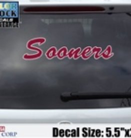 Color Shock OU Large Sooners Script Auto Decal 5.5"x17"