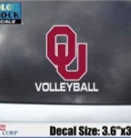Color Shock OU Volleyball Auto Decal 3.6"x3.5"