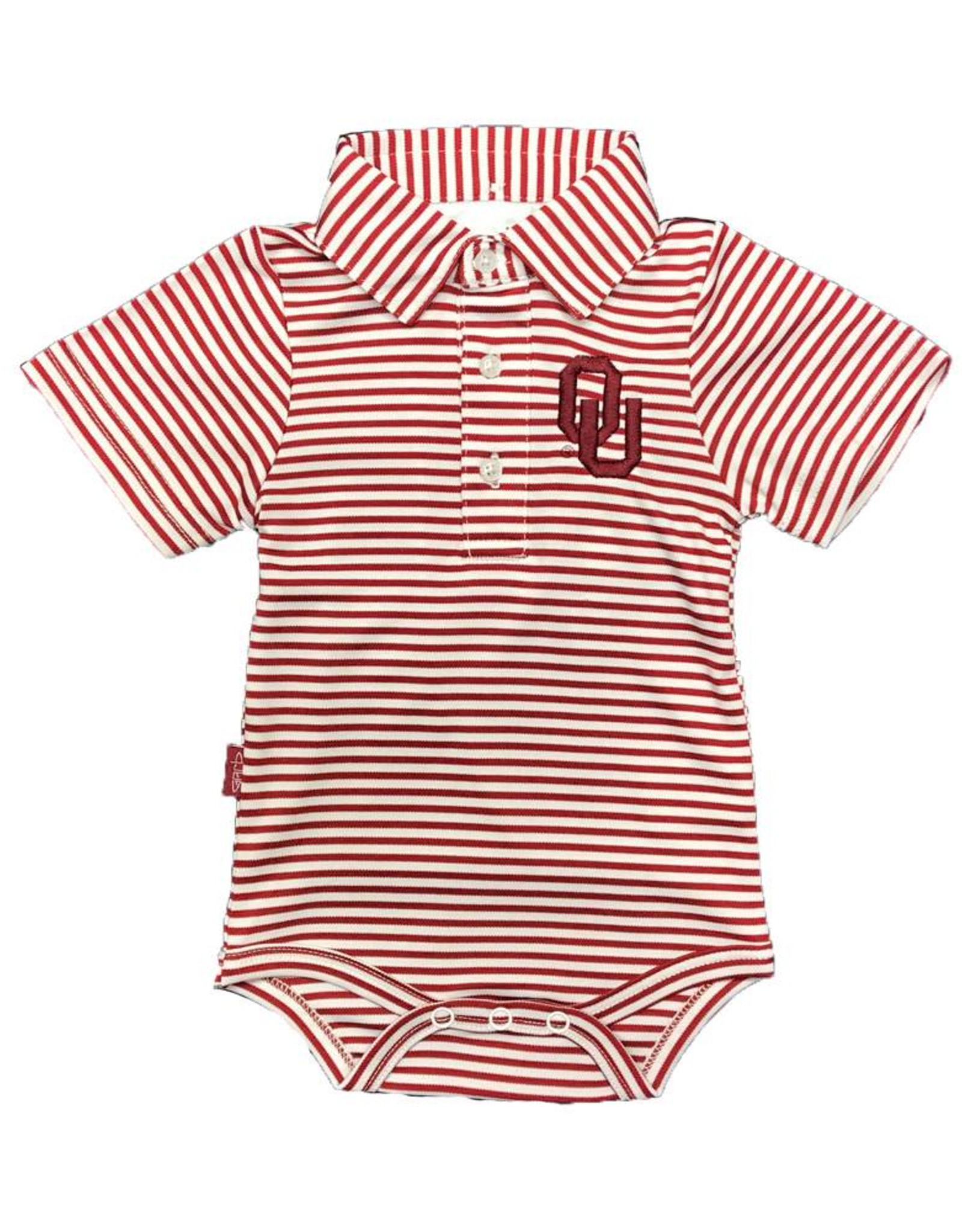 Garb Infant Carson OU Striped Poly Onesie Polo