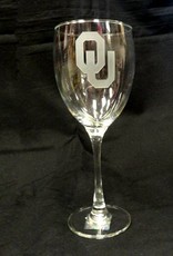 Campus Crystal OU Etched Wine Glass 19oz