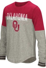 Colosseum Youth Colosseum Jersey Long Sleeve Tee Grey & Crimson with Ribbed Cuffs