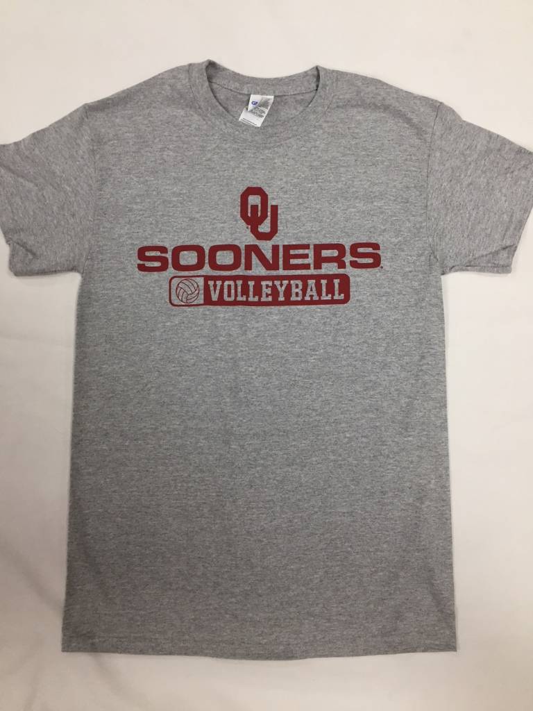 Basic Cotton Tee Oklahoma Volleyball Athletic Grey Balfour of Norman