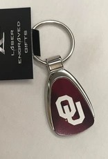 LXG LXG Crimson & Silver OU Teardrop Keychain