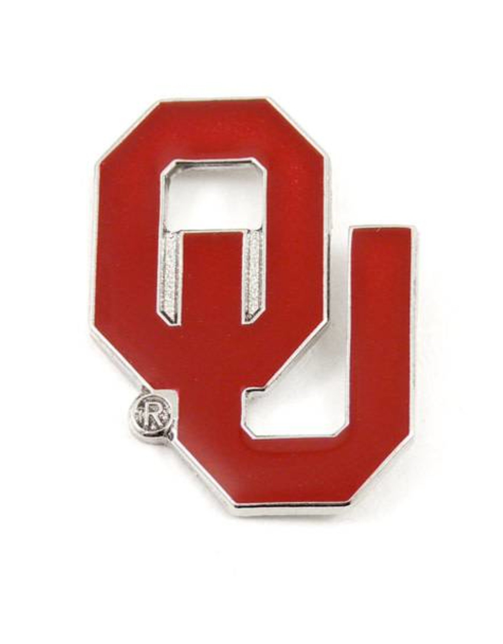 Aminco Crimson Interlocking OU Lapel Pin