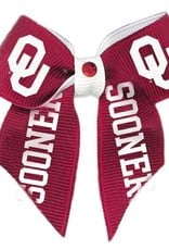 All Star Dogs Sooners Ribbon Dog Bow with Crimson Crystal