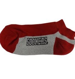 FBF Men's Sooners Crimson/Grey Midweight Performance Sock Lg. 10-13