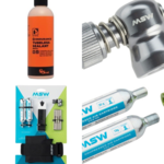 Tubeless sealants, CO2 cartridges, patch kits, tube replacement kits, and inflator heads